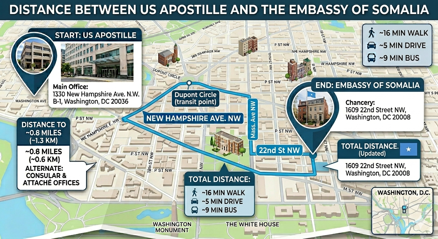 Map of Somalia Embassy Legalization & Attestation Services